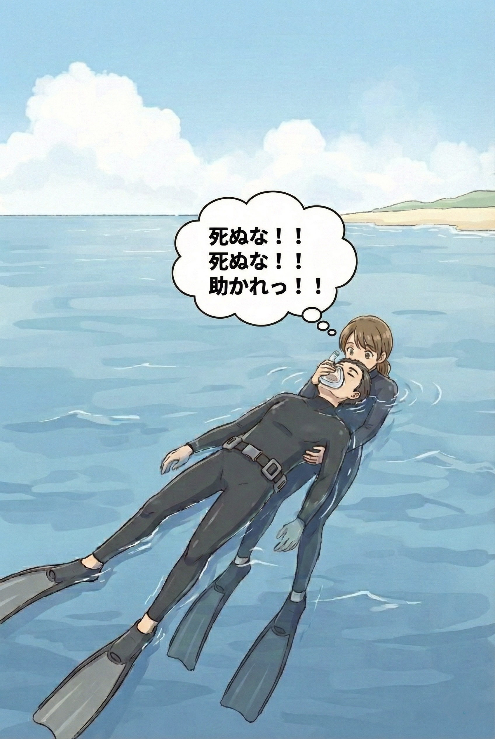 あくまでトレーニングだと言うとを忘れて、まじでレスキュー曳航を必死になって行うぼく